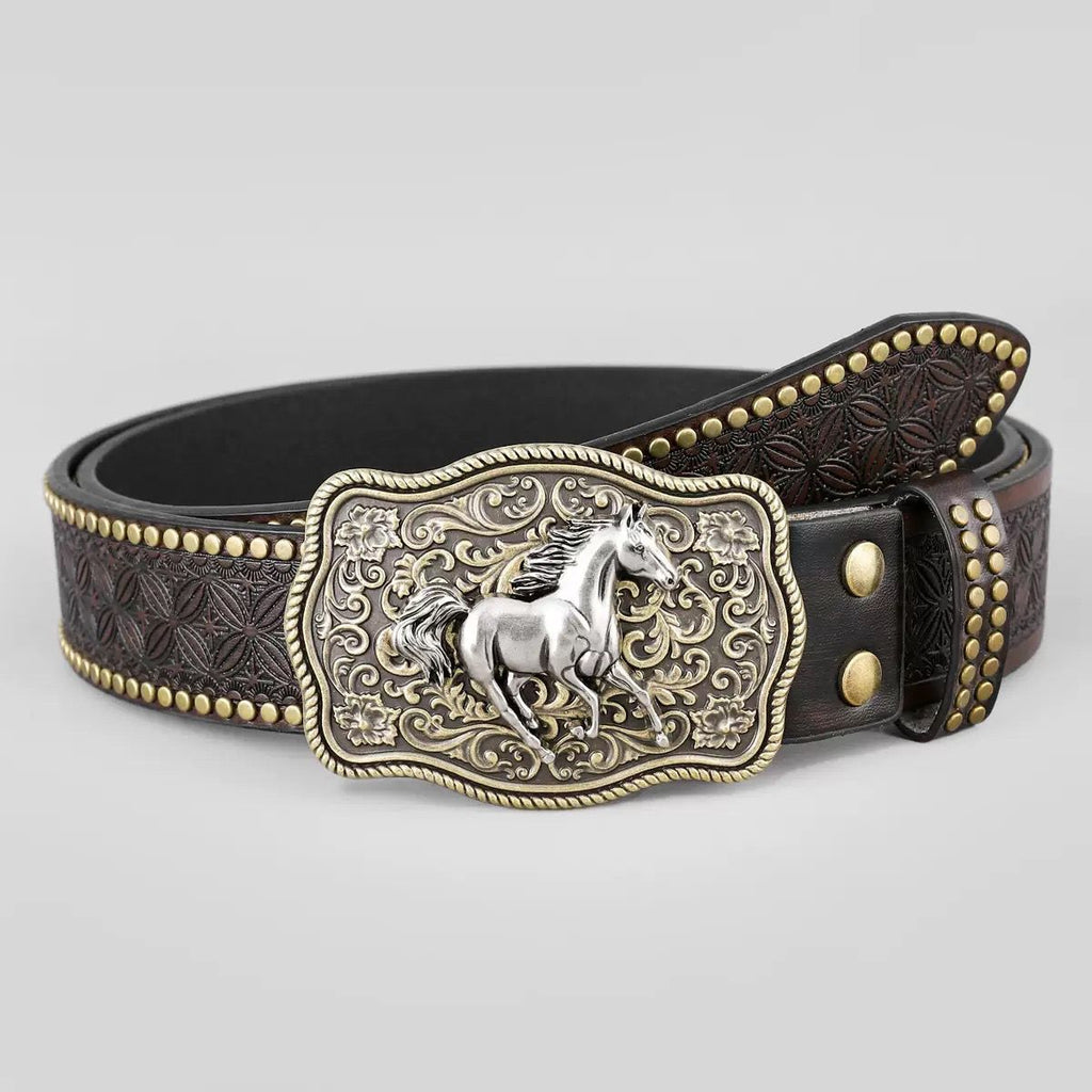 Classic Leather Cowboy Belt