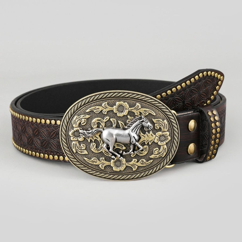 Classic Leather Cowboy Belt