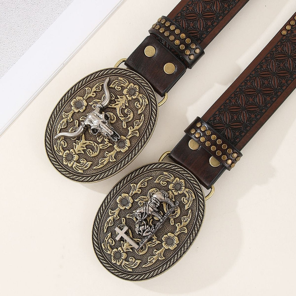 Classic Leather Cowboy Belt