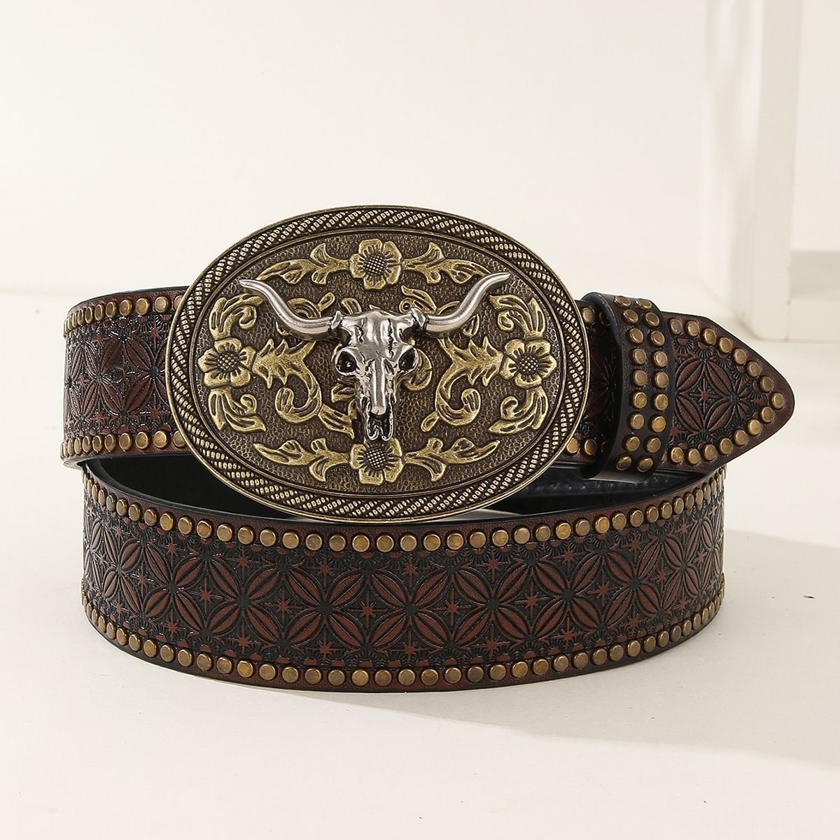 Classic Leather Cowboy Belt